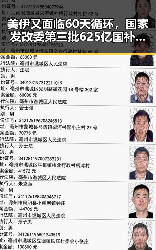 美伊又面临60天循环，国家发改委第三批625亿国补6月底前下达引发关注